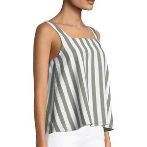 Club Monaco Green and Cream Striped Tank